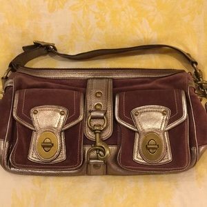 COACH LEGACY SUEDE AND LEATHER MANDY COURIER BAG